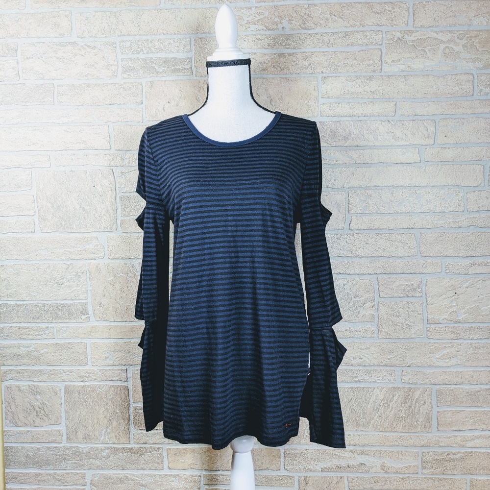 n: PHILANTHROPY Double Cut-Out Striped Lon…